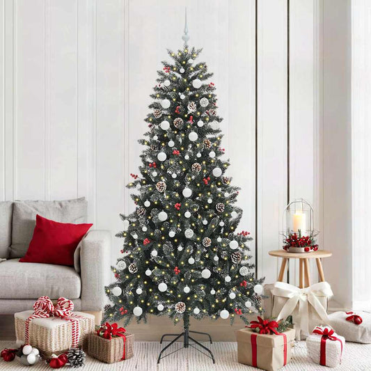 Kunstkerstboom met 300 LED Groen 210 cm PVC en Plastic en Staal is nu te koop bij PeponiXL, paradijselijk wonen!
