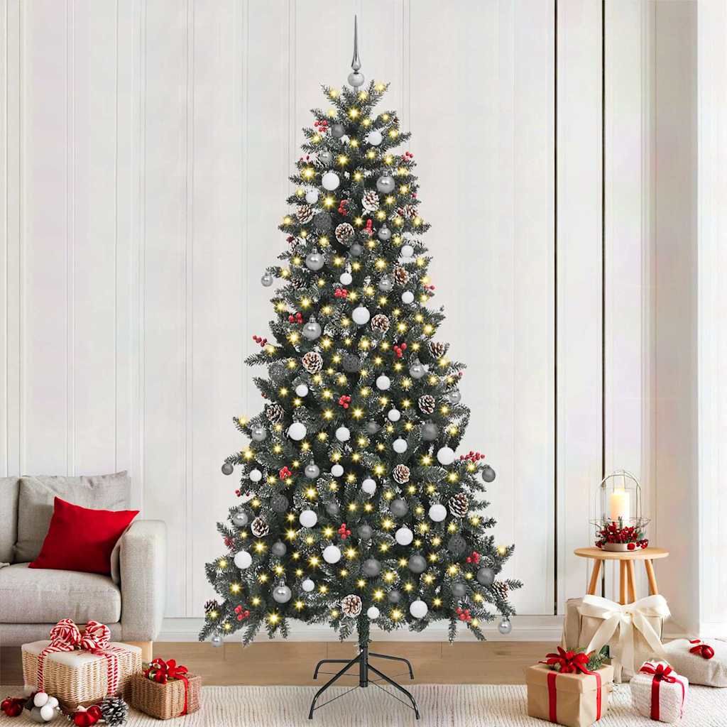 Kunstkerstboom met 300 LED Groen 240 cm PVC en Plastic en Staal is nu te koop bij PeponiXL, paradijselijk wonen!