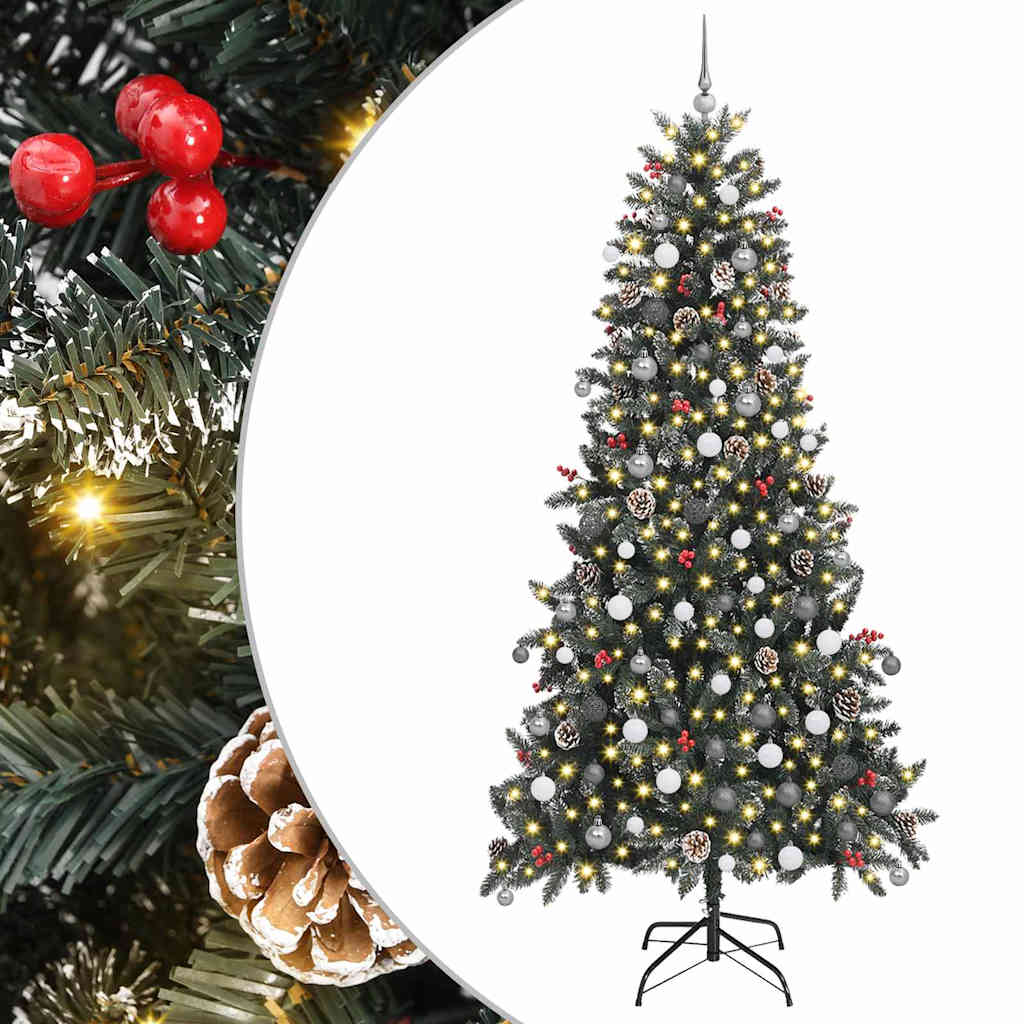 Kunstkerstboom met 300 LED Groen 240 cm PVC en Plastic en Staal is nu te koop bij PeponiXL, paradijselijk wonen!