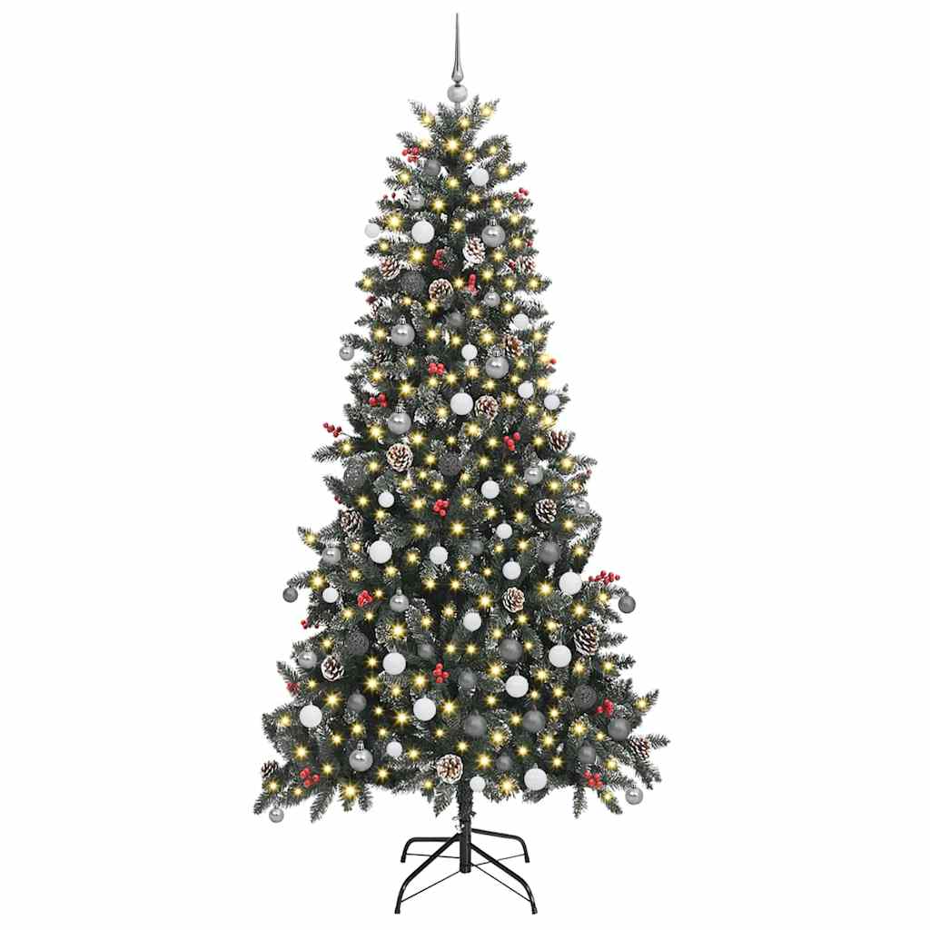 Kunstkerstboom met 300 LED Groen 240 cm PVC en Plastic en Staal is nu te koop bij PeponiXL, paradijselijk wonen!