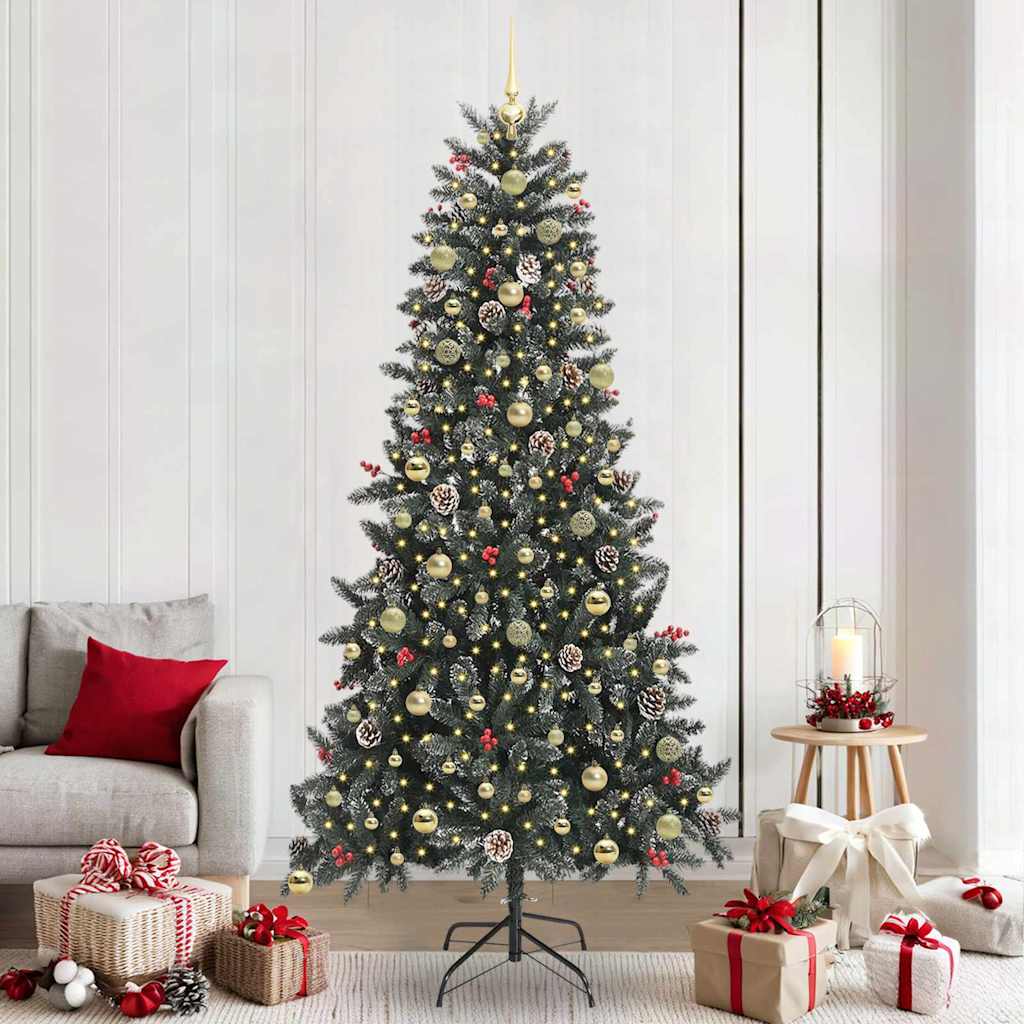Kunstkerstboom met 300 LED Groen 240 cm PVC en Plastic en Staal is nu te koop bij PeponiXL, paradijselijk wonen!