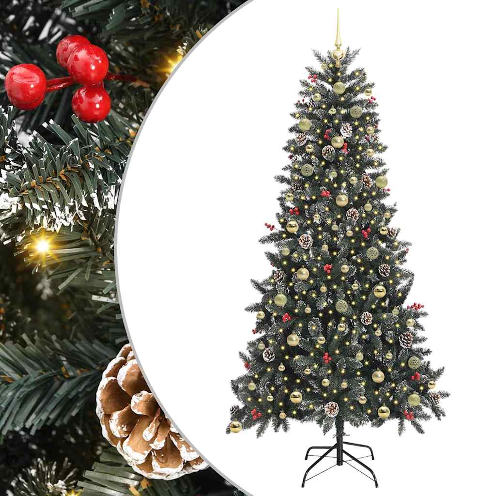 Kunstkerstboom met 300 LED Groen 240 cm PVC en Plastic en Staal is nu te koop bij PeponiXL, paradijselijk wonen!