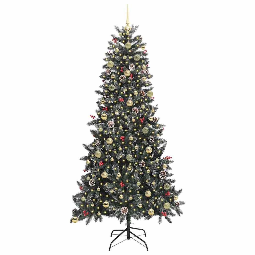 Kunstkerstboom met 300 LED Groen 240 cm PVC en Plastic en Staal is nu te koop bij PeponiXL, paradijselijk wonen!