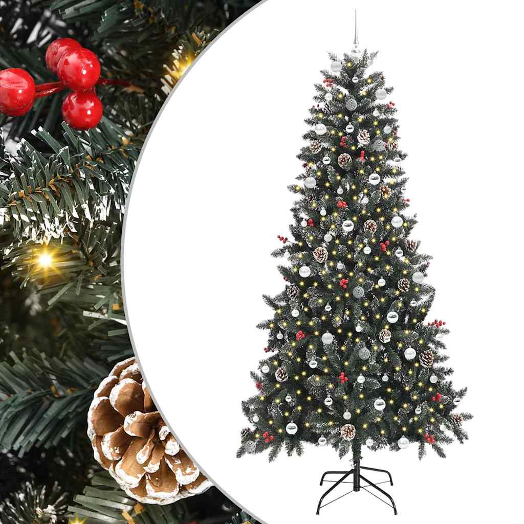 Kunstkerstboom met 300 LED Groen 240 cm PVC en Plastic en Staal is nu te koop bij PeponiXL, paradijselijk wonen!