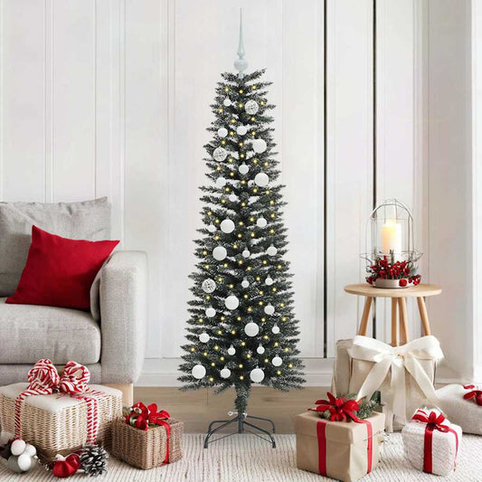 Kunstkerstboom met 150 LED Groen 150 cm PVC en Plastic en Staal is nu te koop bij PeponiXL, paradijselijk wonen!