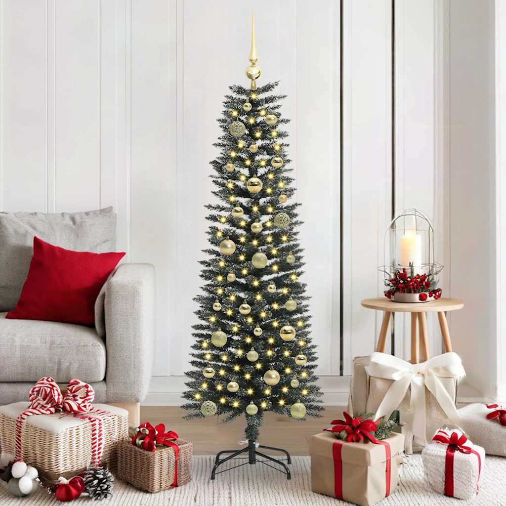 Kunstkerstboom met 150 LED Groen 150 cm PVC en Plastic en Staal is nu te koop bij PeponiXL, paradijselijk wonen!