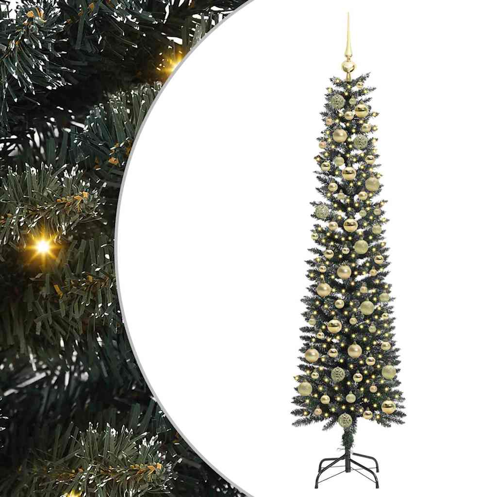 Kunstkerstboom met 300 LED Groen 180 cm PVC en Plastic en Staal is nu te koop bij PeponiXL, paradijselijk wonen!