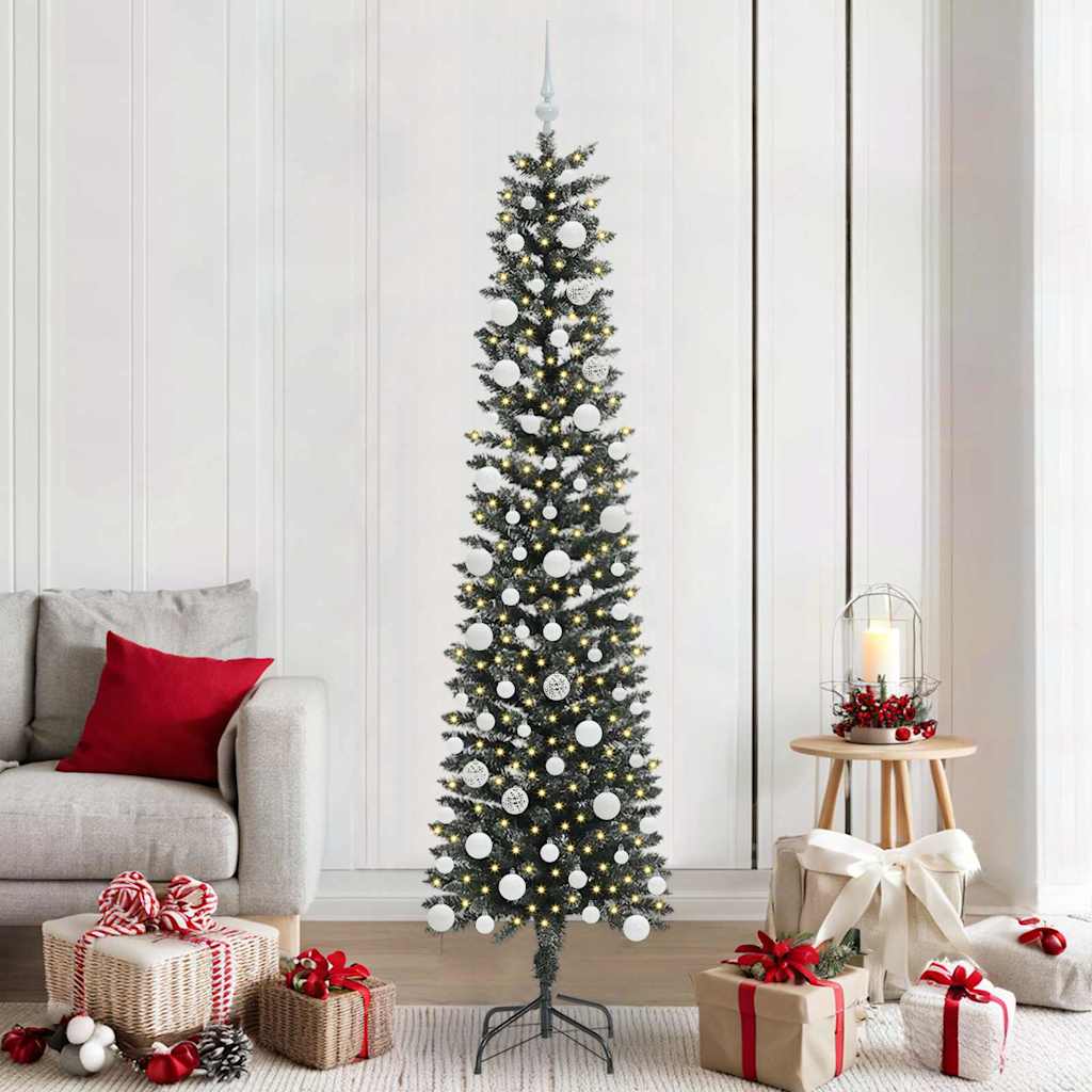 Kunstkerstboom met 300 LED Groen 210 cm PVC en Plastic en Staal is nu te koop bij PeponiXL, paradijselijk wonen!