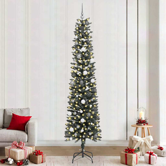 Kunstkerstboom met 300 LED Groen 240 cm PVC en Plastic en Staal is nu te koop bij PeponiXL, paradijselijk wonen!