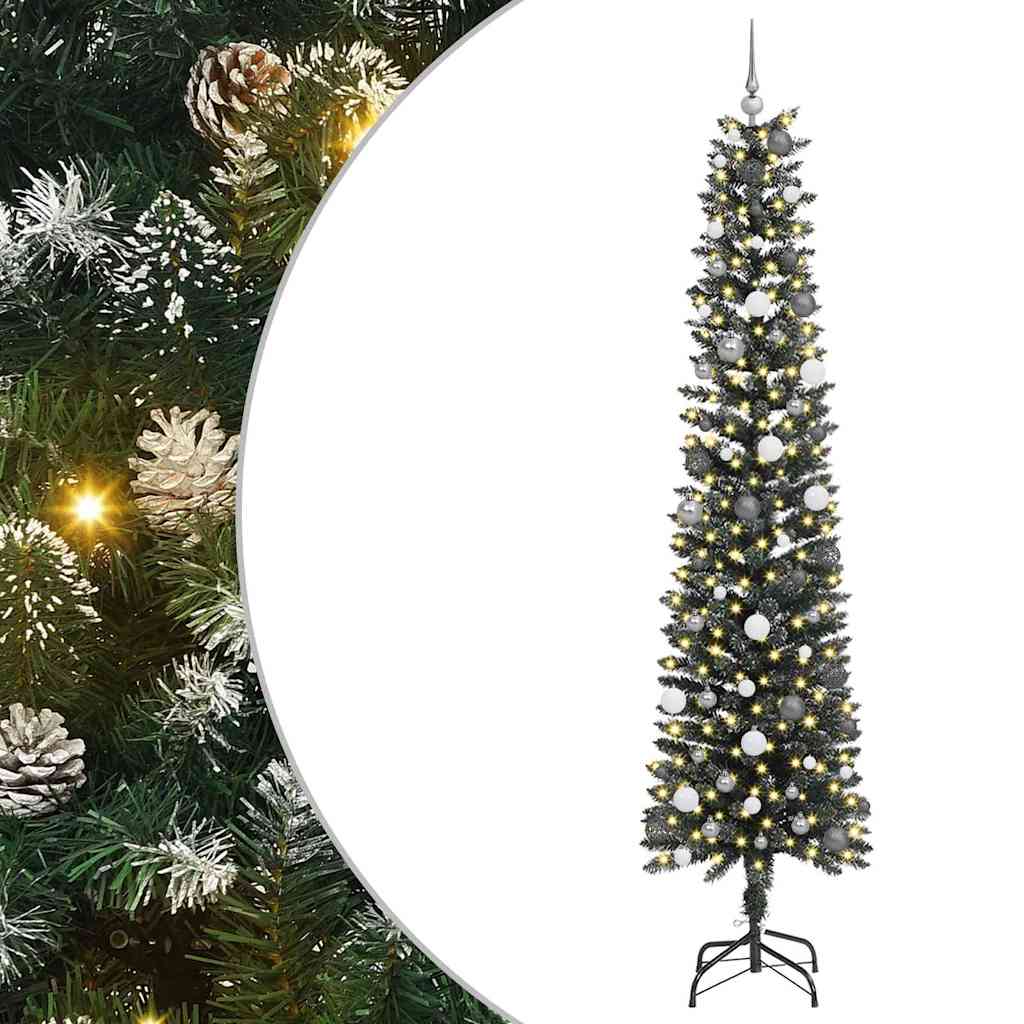 Kunstkerstboom met 300 LED Groen 240 cm PVC en Plastic en Staal is nu te koop bij PeponiXL, paradijselijk wonen!