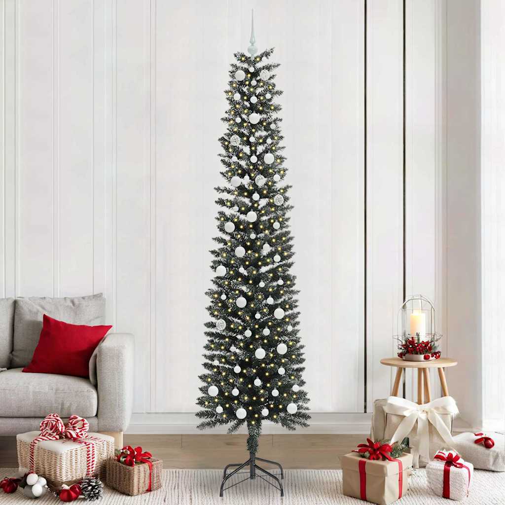 Kunstkerstboom met 300 LED Groen 240 cm PVC en Plastic en Staal is nu te koop bij PeponiXL, paradijselijk wonen!
