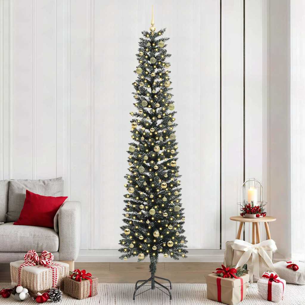 Kunstkerstboom met 300 LED Groen 240 cm PVC en Plastic en Staal is nu te koop bij PeponiXL, paradijselijk wonen!