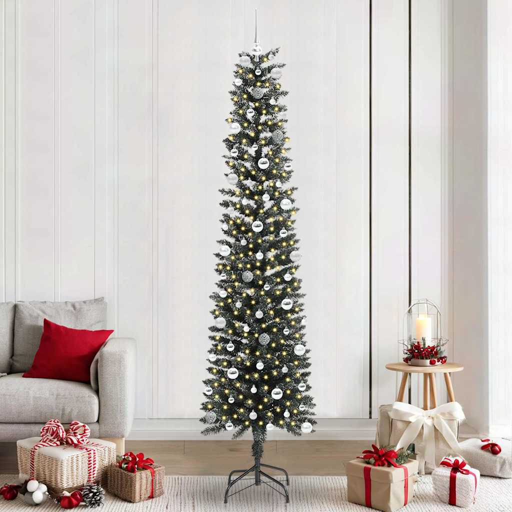 Kunstkerstboom met 300 LED Groen 240 cm PVC en Plastic en Staal is nu te koop bij PeponiXL, paradijselijk wonen!