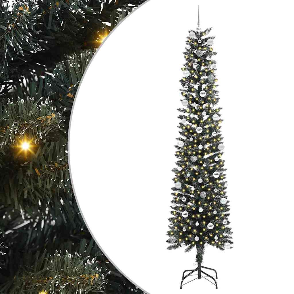 Kunstkerstboom met 300 LED Groen 240 cm PVC en Plastic en Staal is nu te koop bij PeponiXL, paradijselijk wonen!