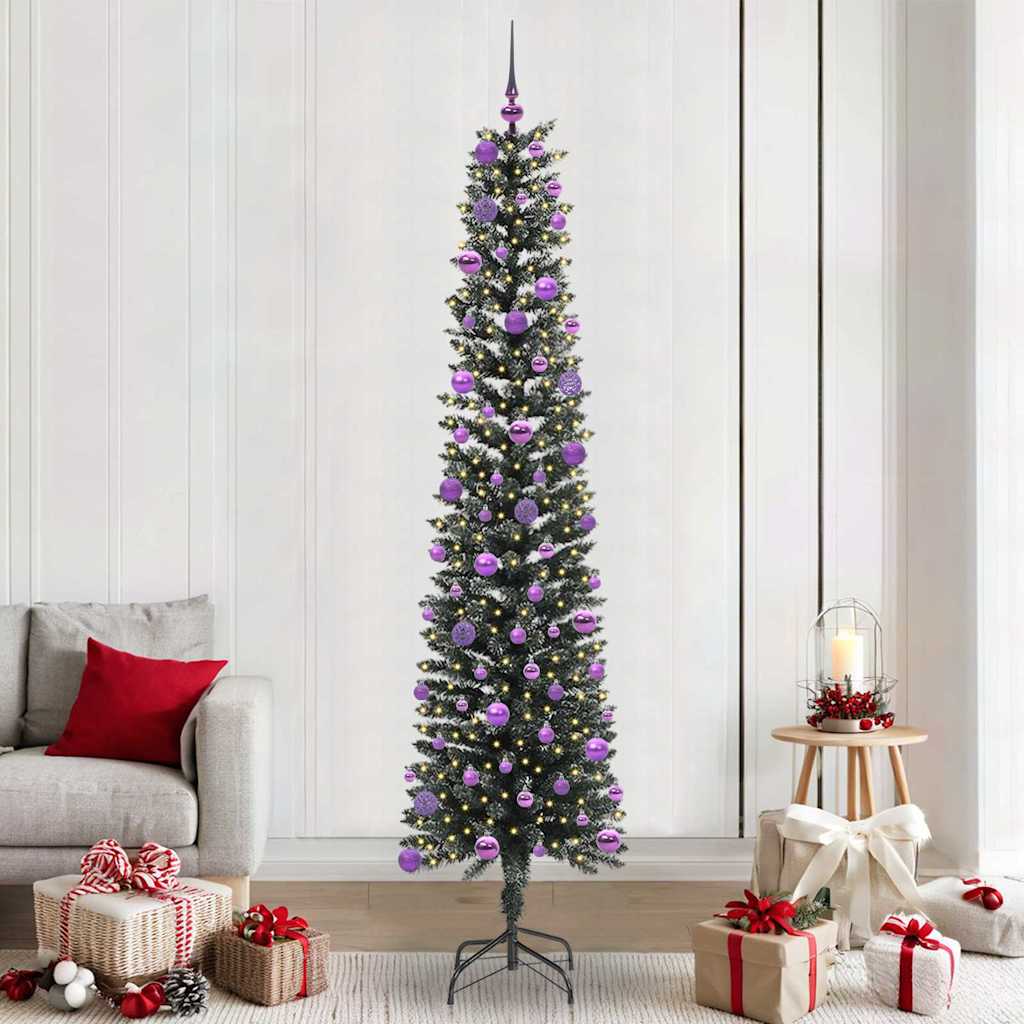 Kunstkerstboom met 300 LED Groen 240 cm PVC en Plastic en Staal is nu te koop bij PeponiXL, paradijselijk wonen!