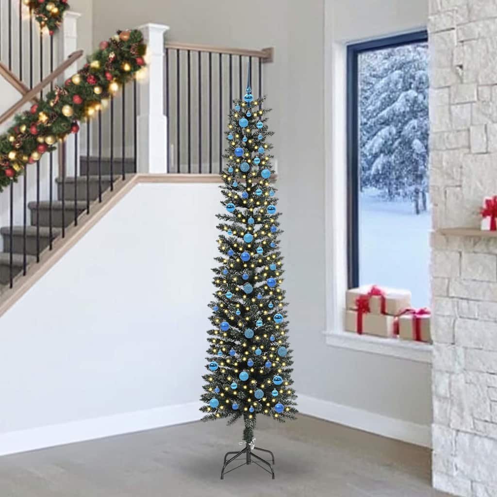 Kunstkerstboom met 300 LED Groen 240 cm PVC en Plastic en Staal is nu te koop bij PeponiXL, paradijselijk wonen!
