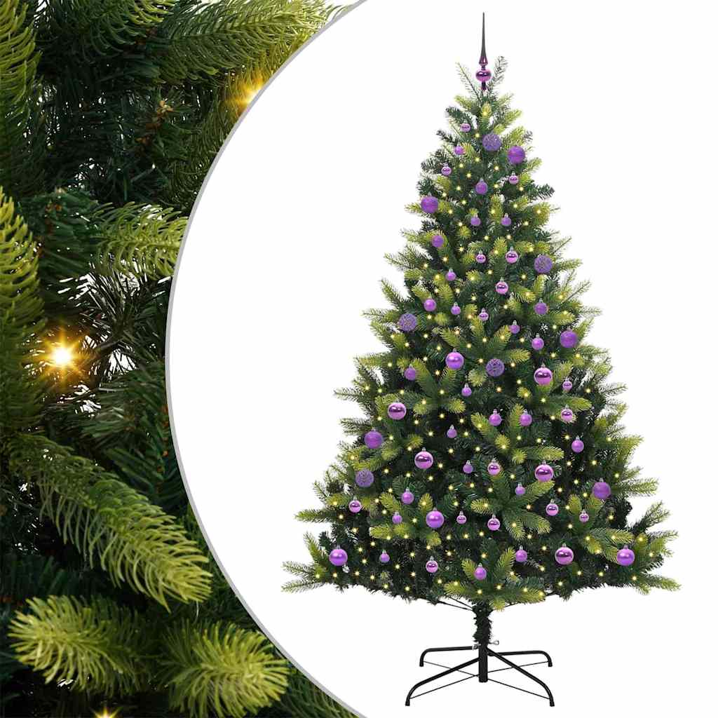 Kunstkerstboom met scharnier 300 LEDs Groen 180 cm PVC en PE is nu te koop bij PeponiXL, paradijselijk wonen!