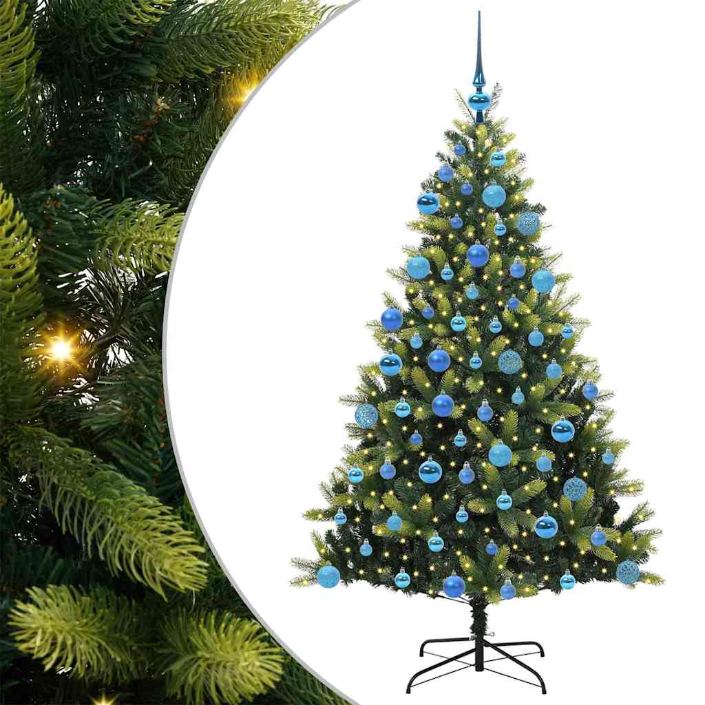 Kunstkerstboom met scharnier 300 LEDs Groen 180 cm PVC en PE is nu te koop bij PeponiXL, paradijselijk wonen!