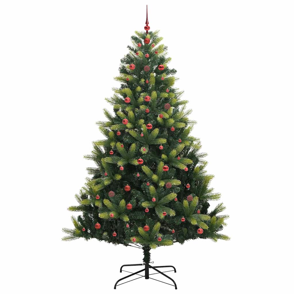 Kunstkerstboom met scharnier 300 LEDs Groen 240 cm PVC en PE is nu te koop bij PeponiXL, paradijselijk wonen!