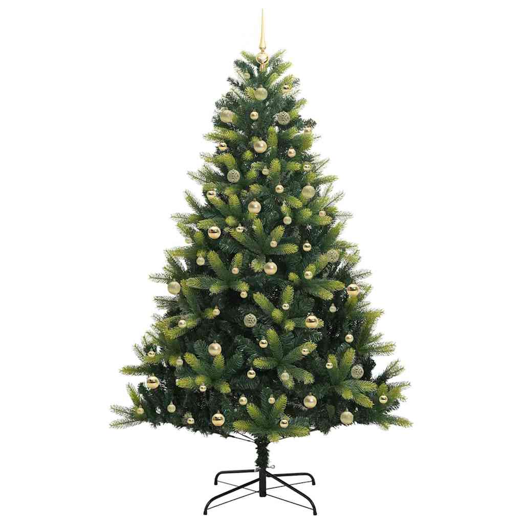 Kunstkerstboom met scharnier 300 LEDs Groen 240 cm PVC en PE is nu te koop bij PeponiXL, paradijselijk wonen!
