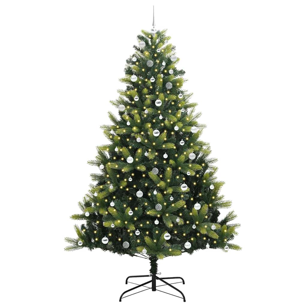 Kunstkerstboom met scharnier 300 LEDs Groen 240 cm PVC en PE is nu te koop bij PeponiXL, paradijselijk wonen!