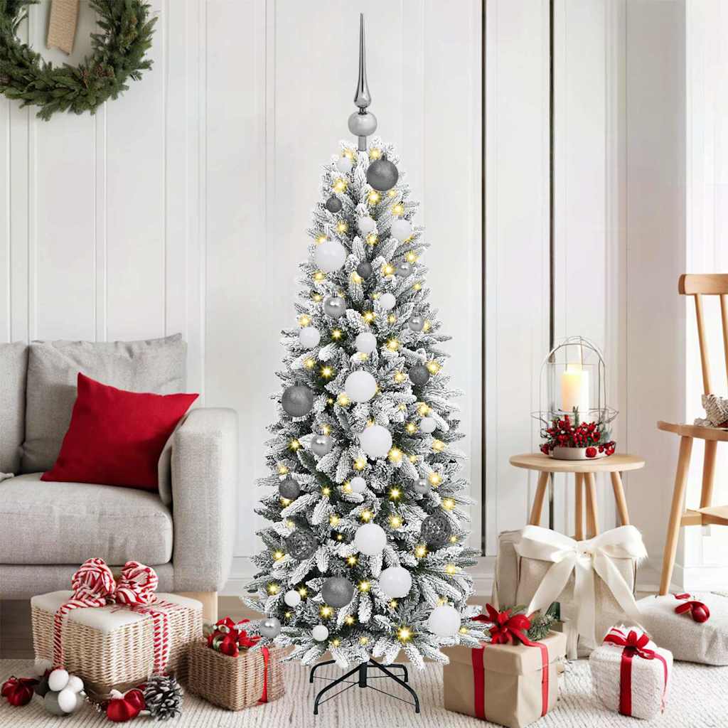 Kunstkerstboom Wit 120 cm PVC en Plastic en Staal en PE is nu te koop bij PeponiXL, paradijselijk wonen!