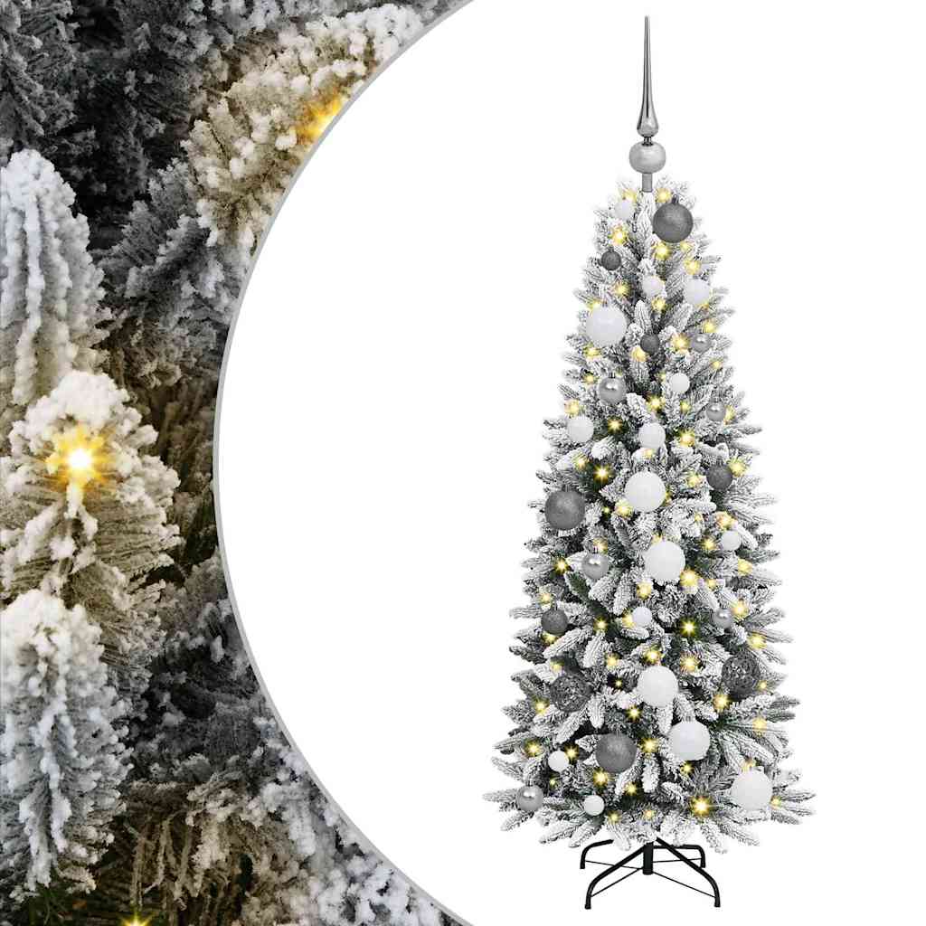 Kunstkerstboom Wit 120 cm PVC en Plastic en Staal en PE is nu te koop bij PeponiXL, paradijselijk wonen!