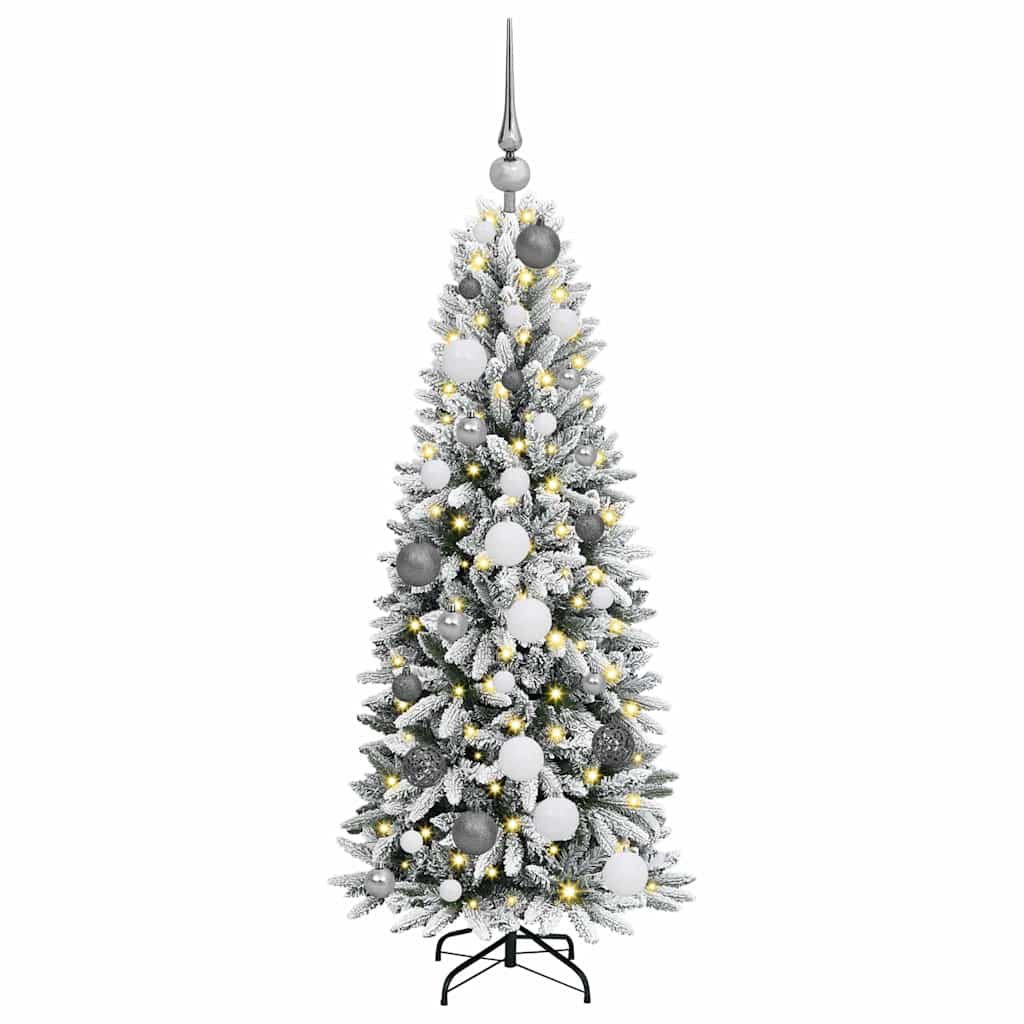 Kunstkerstboom Wit 120 cm PVC en Plastic en Staal en PE is nu te koop bij PeponiXL, paradijselijk wonen!