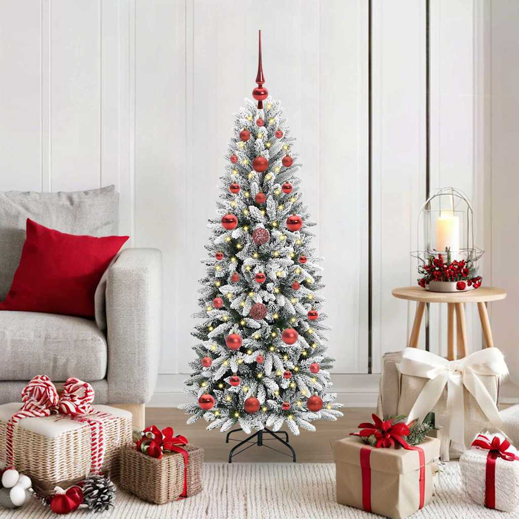 Kunstkerstboom Wit 120 cm PVC en Plastic en Staal en PE is nu te koop bij PeponiXL, paradijselijk wonen!