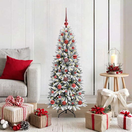 Kunstkerstboom Wit 120 cm PVC en Plastic en Staal en PE is nu te koop bij PeponiXL, paradijselijk wonen!