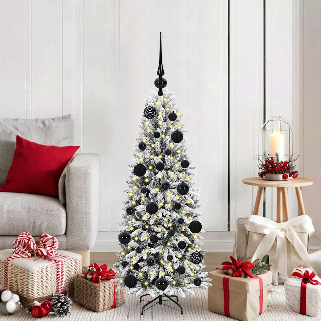 Kunstkerstboom Wit 120 cm PVC en Plastic en Staal en PE is nu te koop bij PeponiXL, paradijselijk wonen!