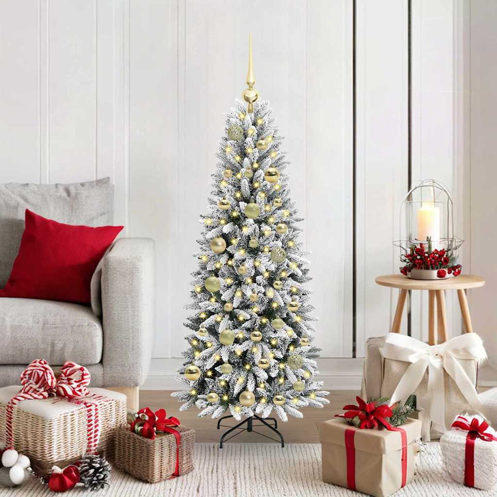 Kunstkerstboom Wit 120 cm PVC en Plastic en Staal en PE is nu te koop bij PeponiXL, paradijselijk wonen!