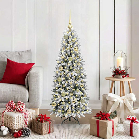 Kunstkerstboom Wit 120 cm PVC en Plastic en Staal en PE is nu te koop bij PeponiXL, paradijselijk wonen!