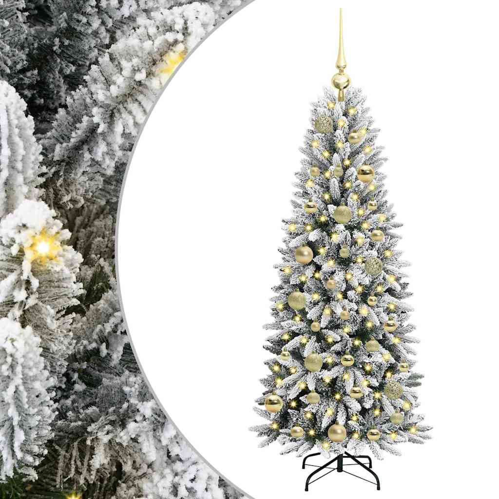 Kunstkerstboom Wit 120 cm PVC en Plastic en Staal en PE is nu te koop bij PeponiXL, paradijselijk wonen!
