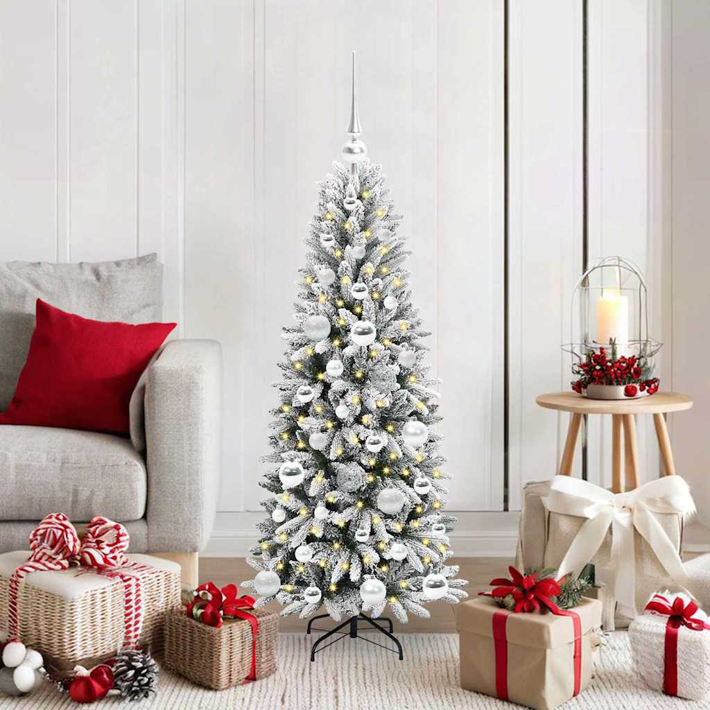 Kunstkerstboom Wit 120 cm PVC en Plastic en Staal en PE is nu te koop bij PeponiXL, paradijselijk wonen!