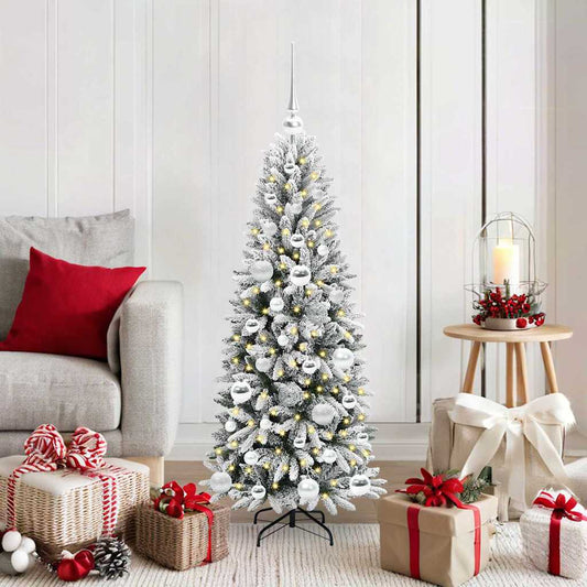 Kunstkerstboom Wit 120 cm PVC en Plastic en Staal en PE is nu te koop bij PeponiXL, paradijselijk wonen!