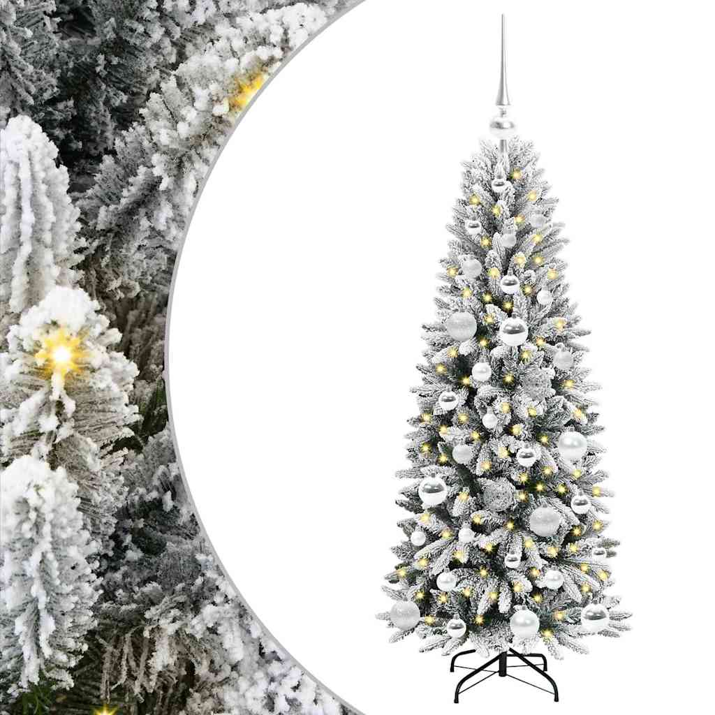 Kunstkerstboom Wit 120 cm PVC en Plastic en Staal en PE is nu te koop bij PeponiXL, paradijselijk wonen!