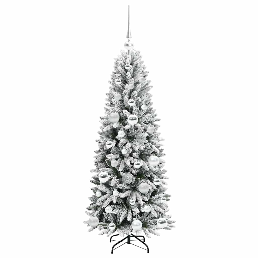 Kunstkerstboom Wit 120 cm PVC en Plastic en Staal en PE is nu te koop bij PeponiXL, paradijselijk wonen!