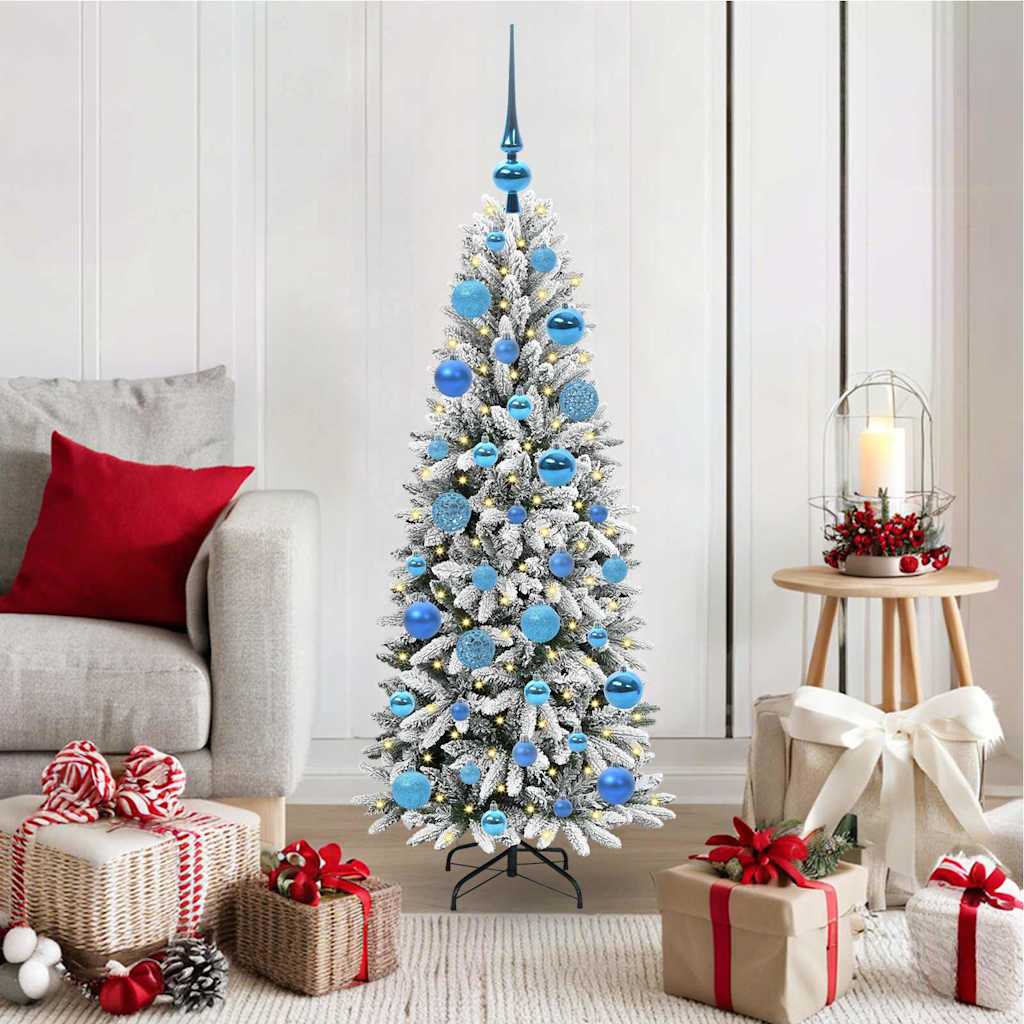 Kunstkerstboom Wit 120 cm PVC en Plastic en Staal en PE is nu te koop bij PeponiXL, paradijselijk wonen!