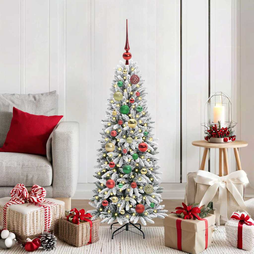 Kunstkerstboom Wit 120 cm PVC en Plastic en Staal en PE is nu te koop bij PeponiXL, paradijselijk wonen!