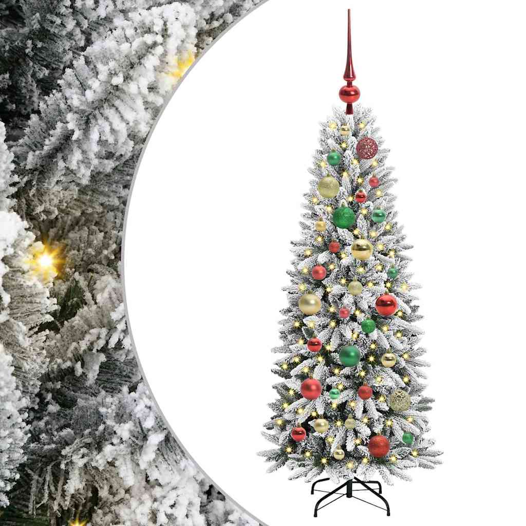 Kunstkerstboom Wit 120 cm PVC en Plastic en Staal en PE is nu te koop bij PeponiXL, paradijselijk wonen!