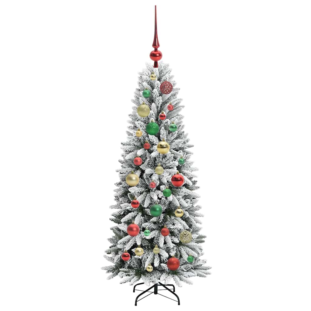 Kunstkerstboom Wit 120 cm PVC en Plastic en Staal en PE is nu te koop bij PeponiXL, paradijselijk wonen!