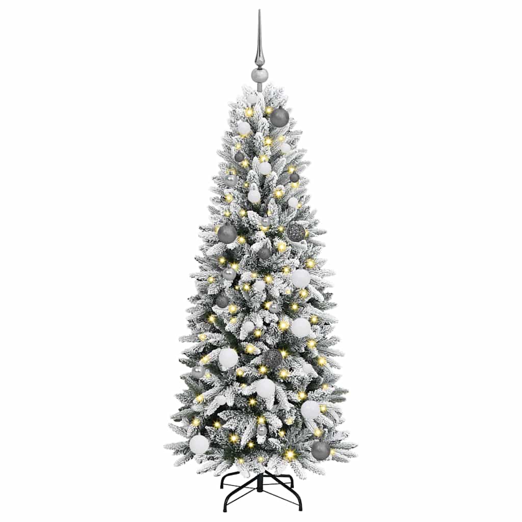 Kunstkerstboom Wit 150 cm PVC en Plastic en Staal en PE is nu te koop bij PeponiXL, paradijselijk wonen!