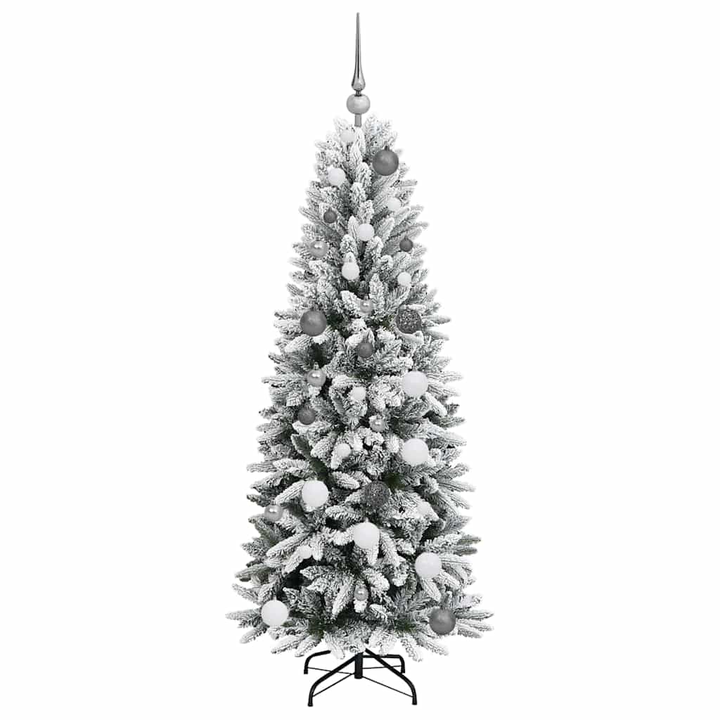 Kunstkerstboom Wit 150 cm PVC en Plastic en Staal en PE is nu te koop bij PeponiXL, paradijselijk wonen!
