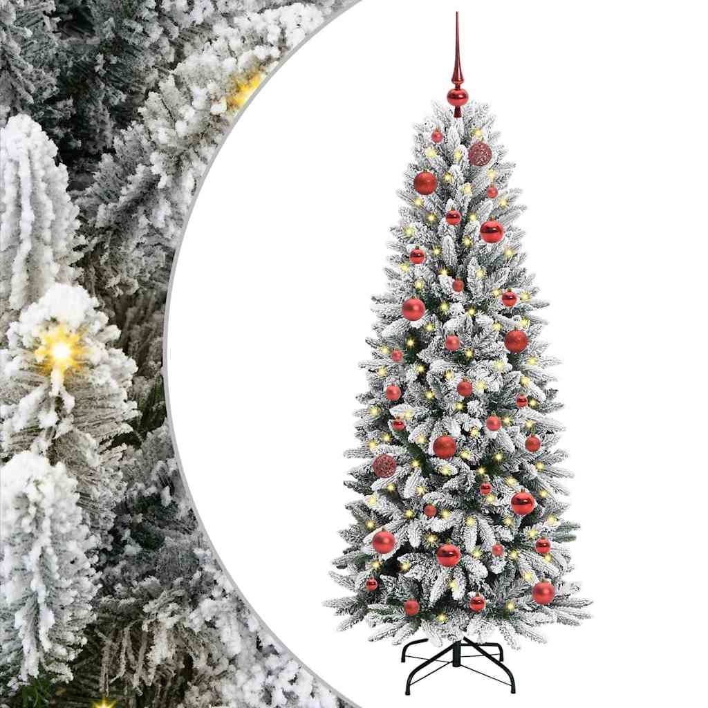 Kunstkerstboom Wit 150 cm PVC en Plastic en Staal en PE is nu te koop bij PeponiXL, paradijselijk wonen!