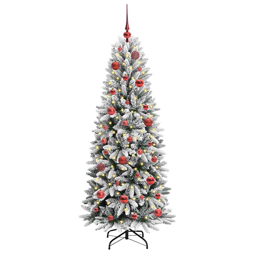 Kunstkerstboom Wit 150 cm PVC en Plastic en Staal en PE is nu te koop bij PeponiXL, paradijselijk wonen!