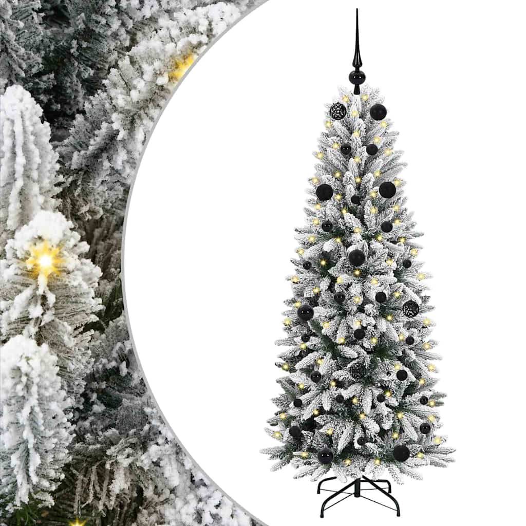Kunstkerstboom Wit 150 cm PVC en Plastic en Staal en PE is nu te koop bij PeponiXL, paradijselijk wonen!