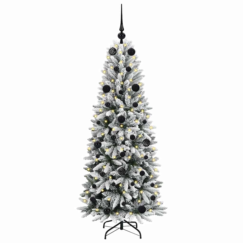 Kunstkerstboom Wit 150 cm PVC en Plastic en Staal en PE is nu te koop bij PeponiXL, paradijselijk wonen!