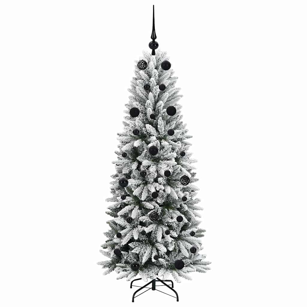 Kunstkerstboom Wit 150 cm PVC en Plastic en Staal en PE is nu te koop bij PeponiXL, paradijselijk wonen!
