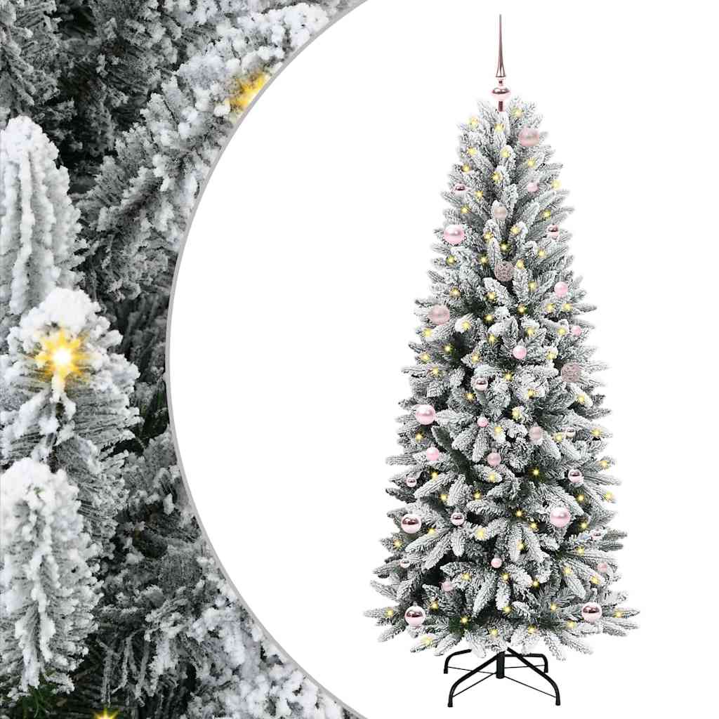 Kunstkerstboom Wit 150 cm PVC en Plastic en Staal en PE is nu te koop bij PeponiXL, paradijselijk wonen!